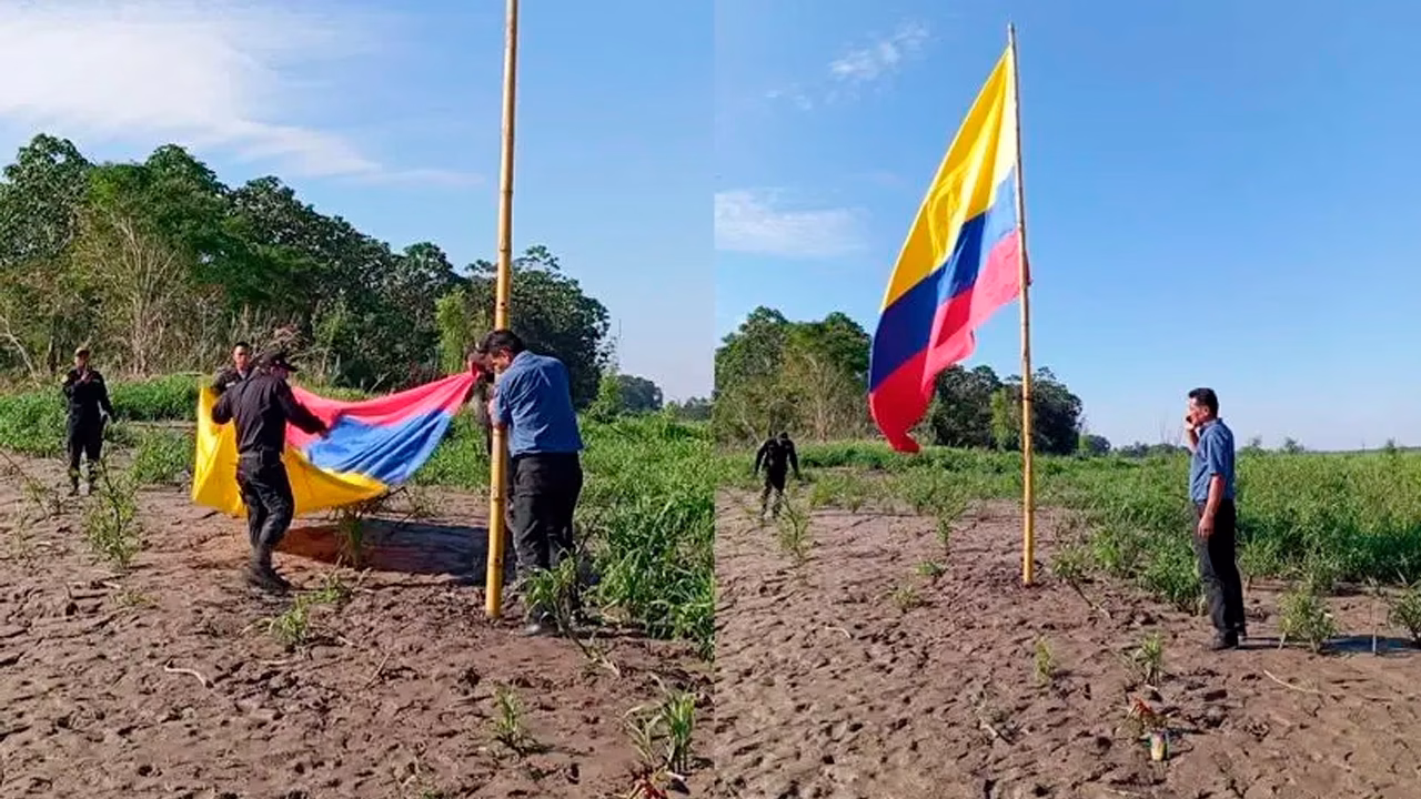 Tensión en la frontera hallan bandera colombiana izada